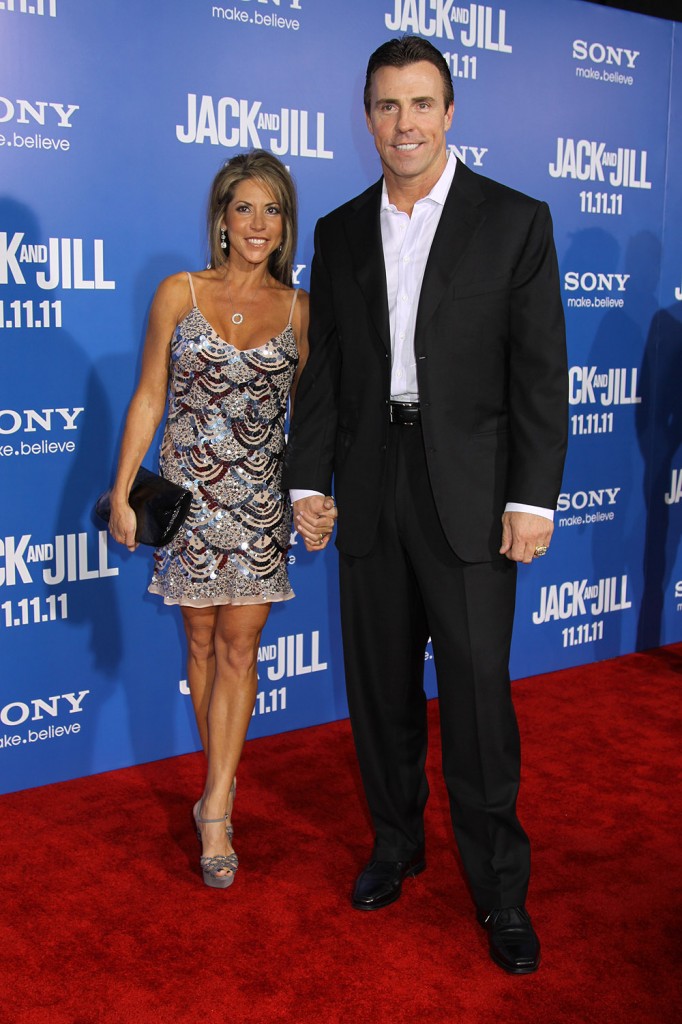 Bill Romanowski and wife Julie at the World Premiere of JACK AND JILL ...